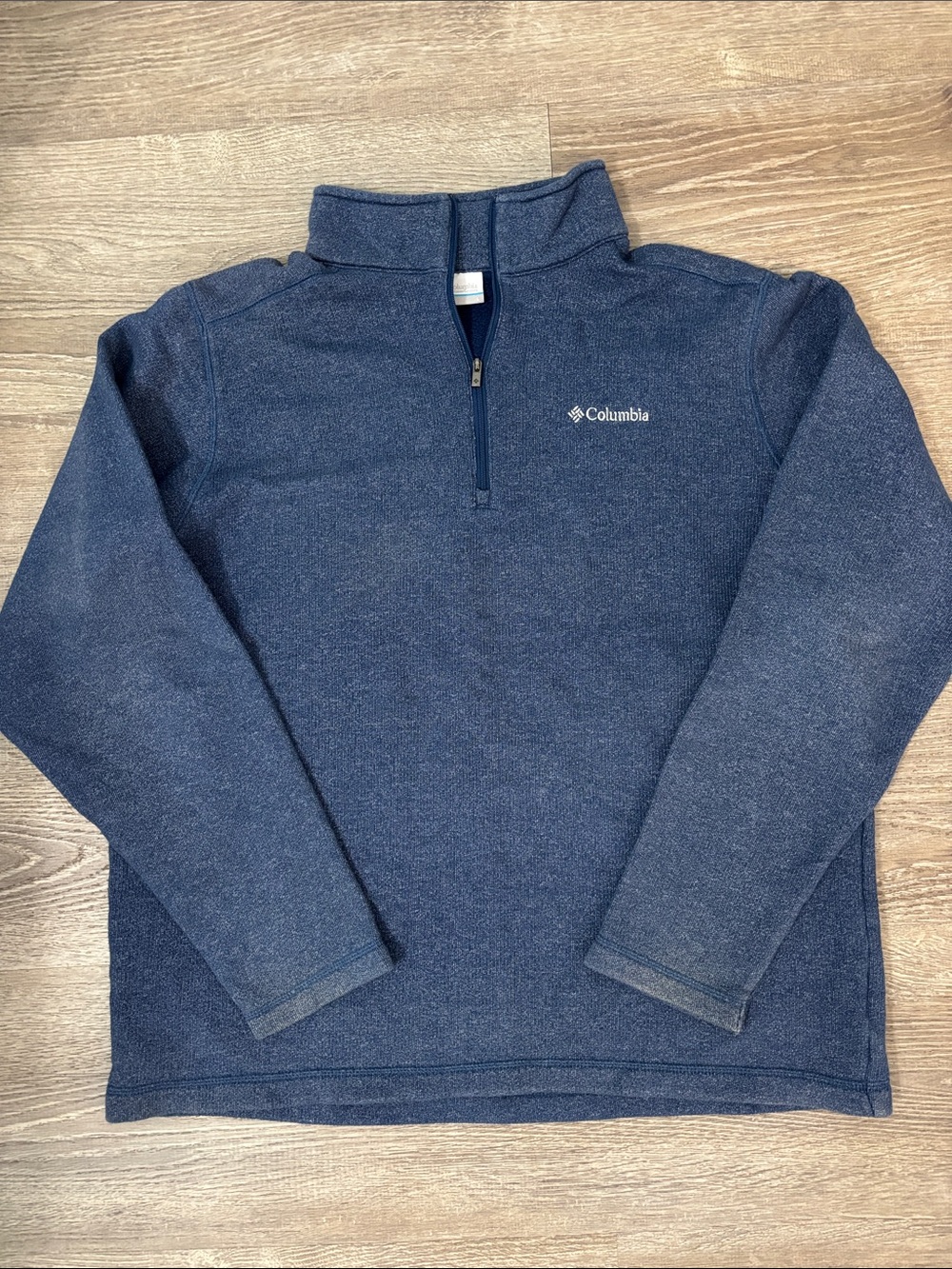 Columbia Men’s Large Navy Blue Quarter-Zip Fleece Pullover Sweatshirt Long Sleev